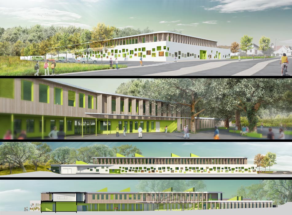 concours d'architecture, image concours, coll&egrave;ge de boucau, alc architectes, boucau
